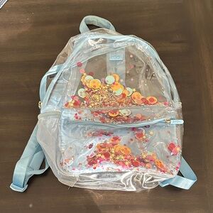 Packed Party Clear Confetti Backpack - Blue and Multicolor
